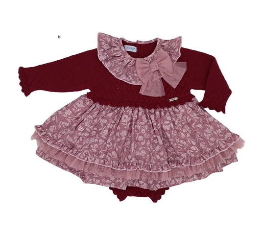 Abito con culotte in bordeaux