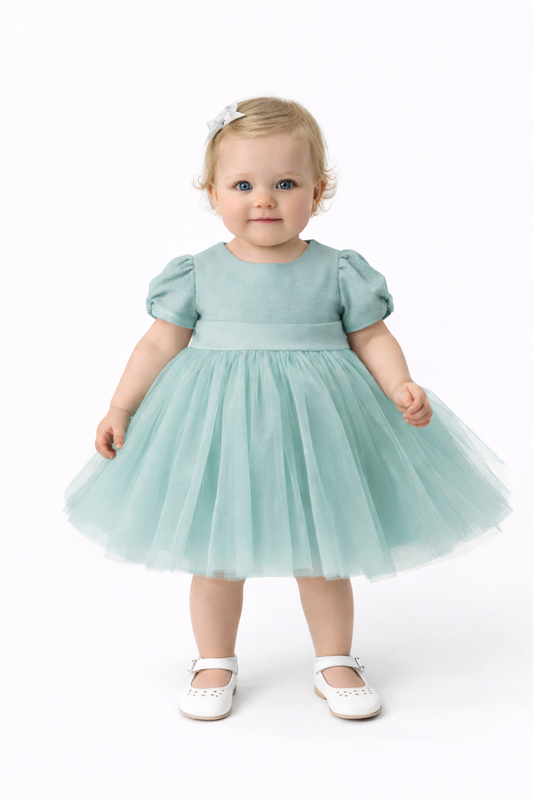 Abito fiocco Verde Tiffany