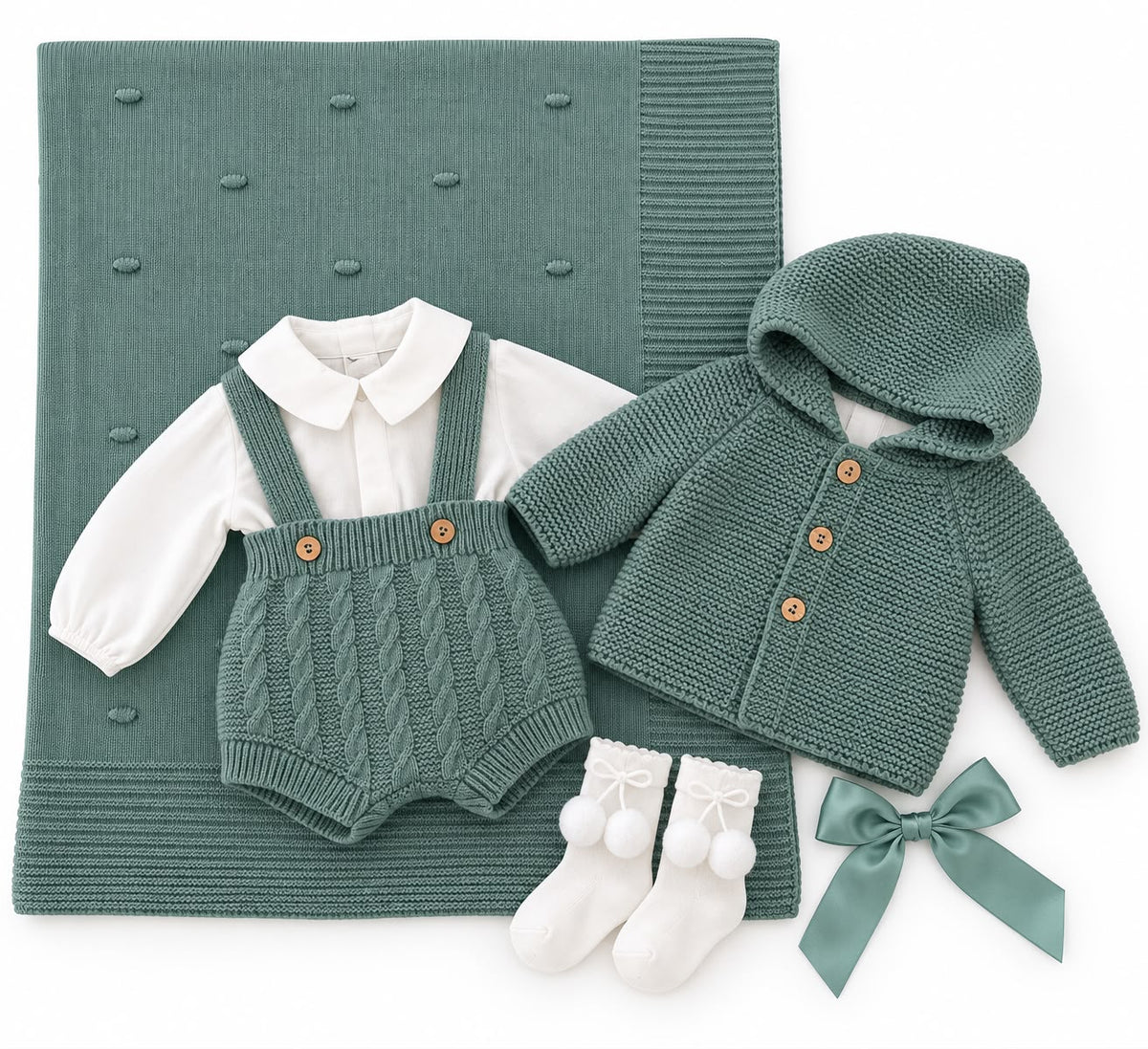 Set nascita verde bosco